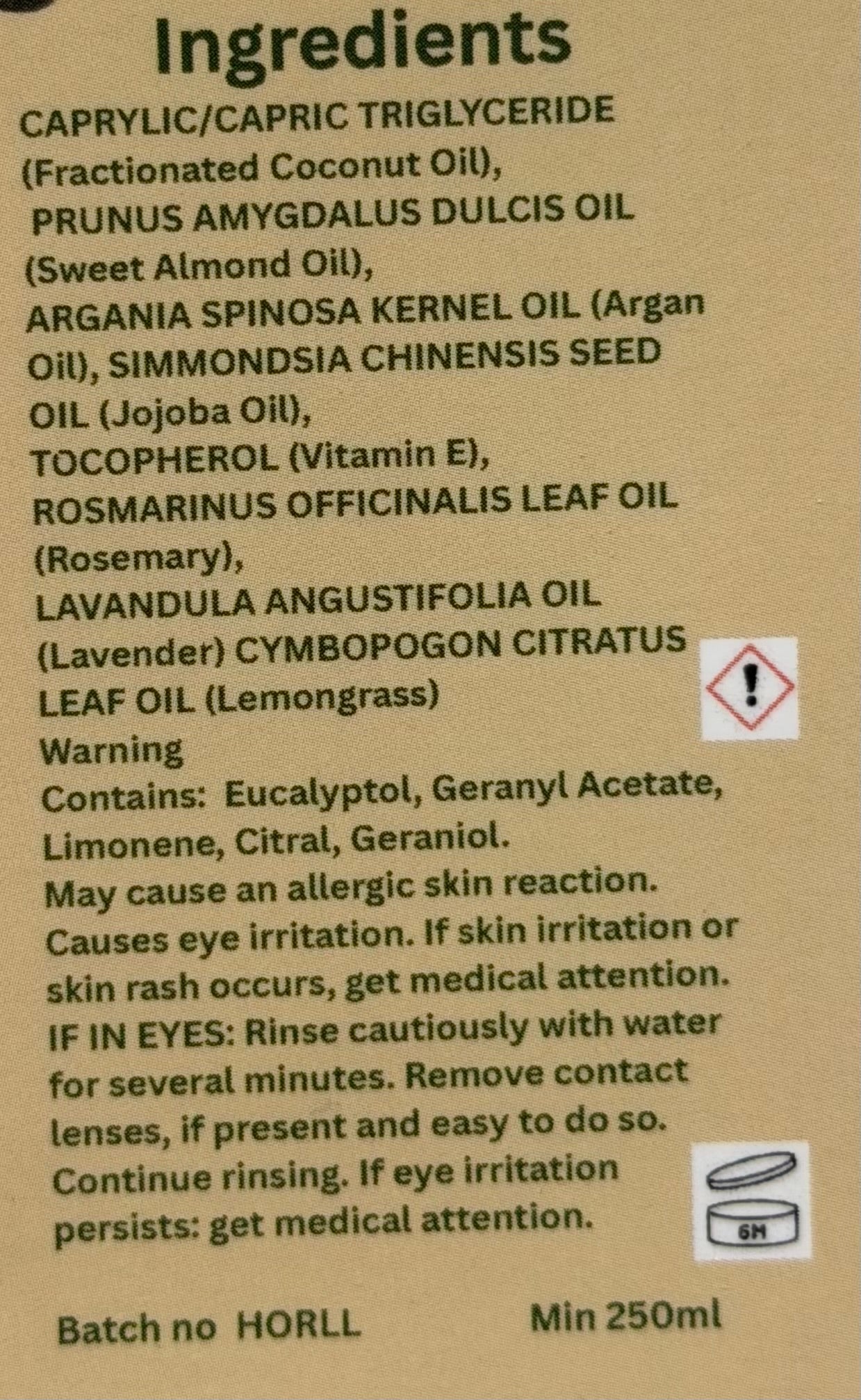 Equine Rosemary, Lavender and Lemongrass Hot Oil