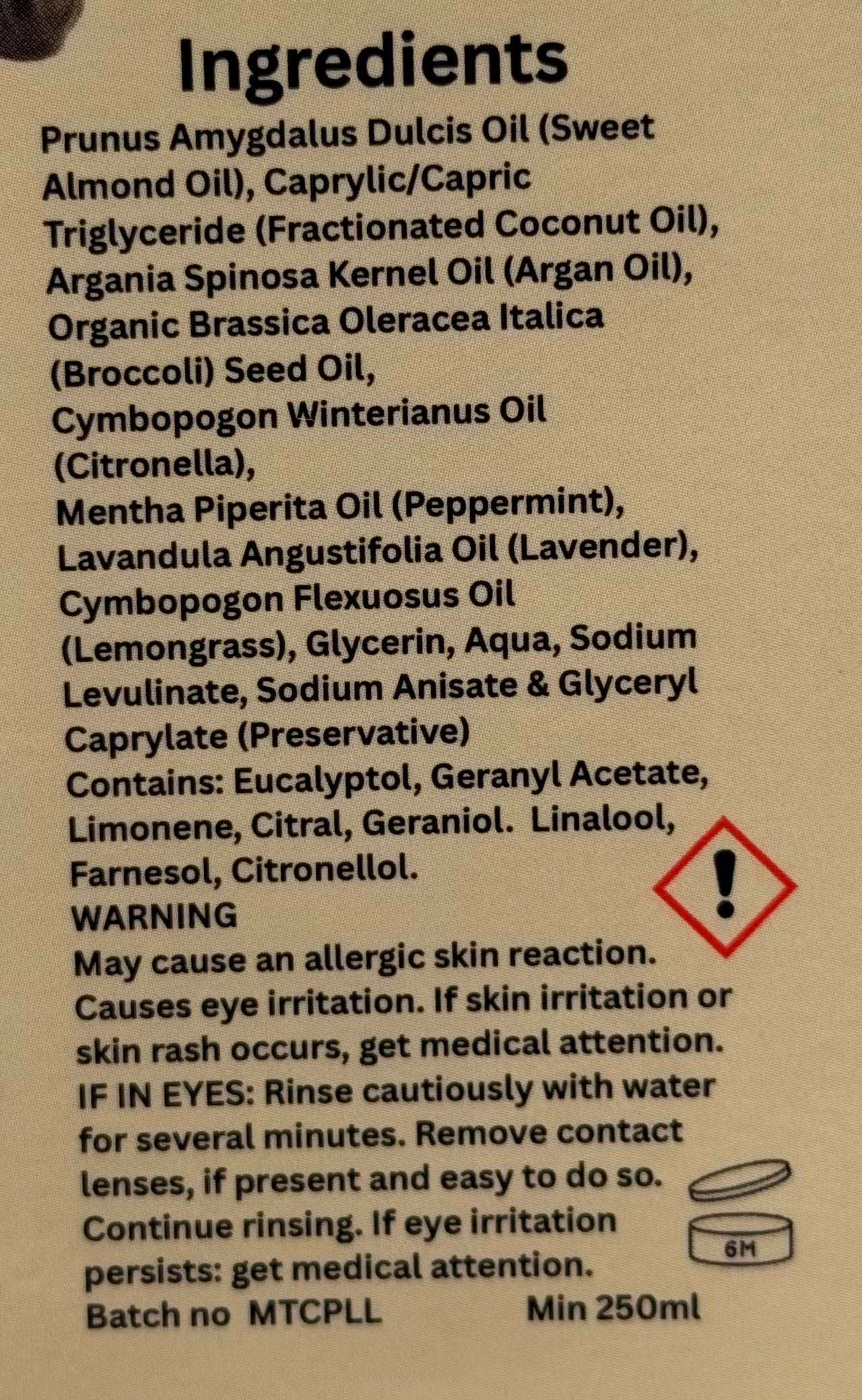 Equine Citronella, peppermint, Lavender and Lemongrass Mane and Tail Serum