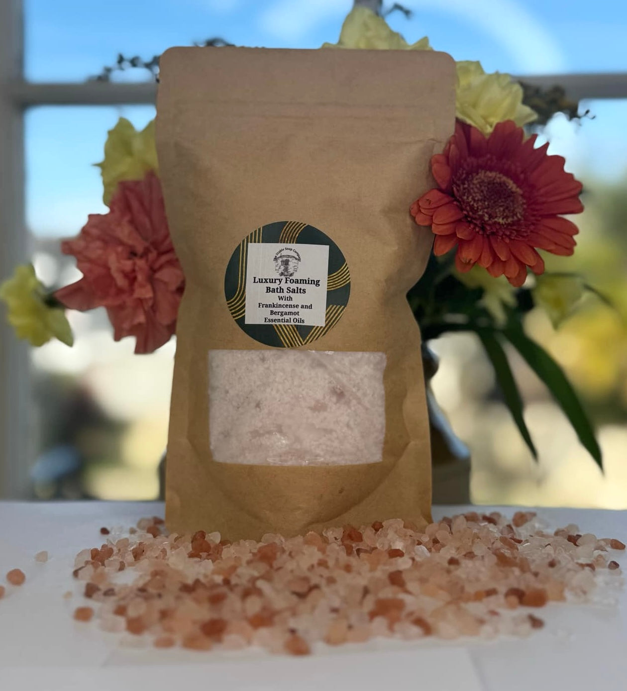 Frankincense and Bergamot Luxury Bath Salts Pouch