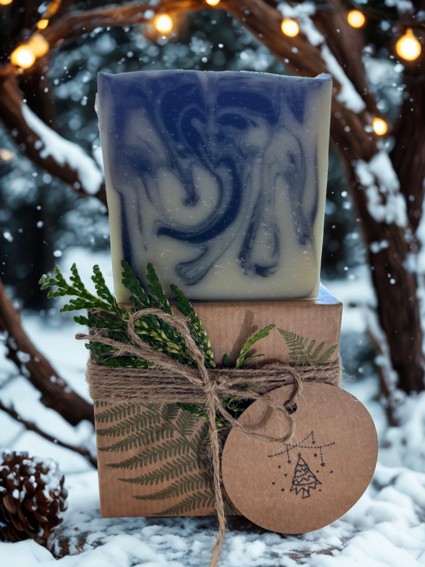 Small Gift Box with Winter Sparkle Handmade Soap