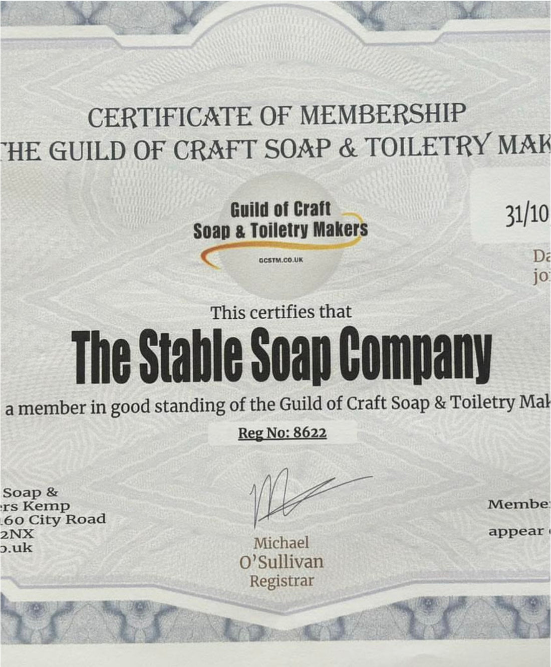 A member of The Guild of Craft Soap and Toiletry Makers