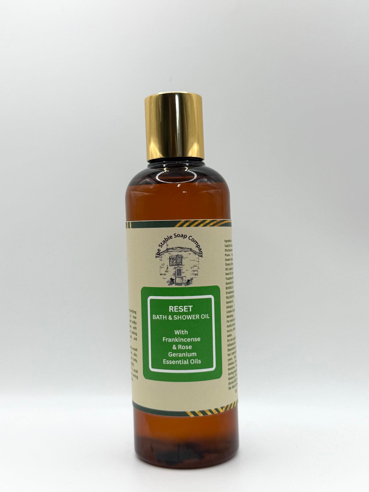 Reset Bath and  Shower Oil  With Frankincense and Rose Geranium Essential Oils