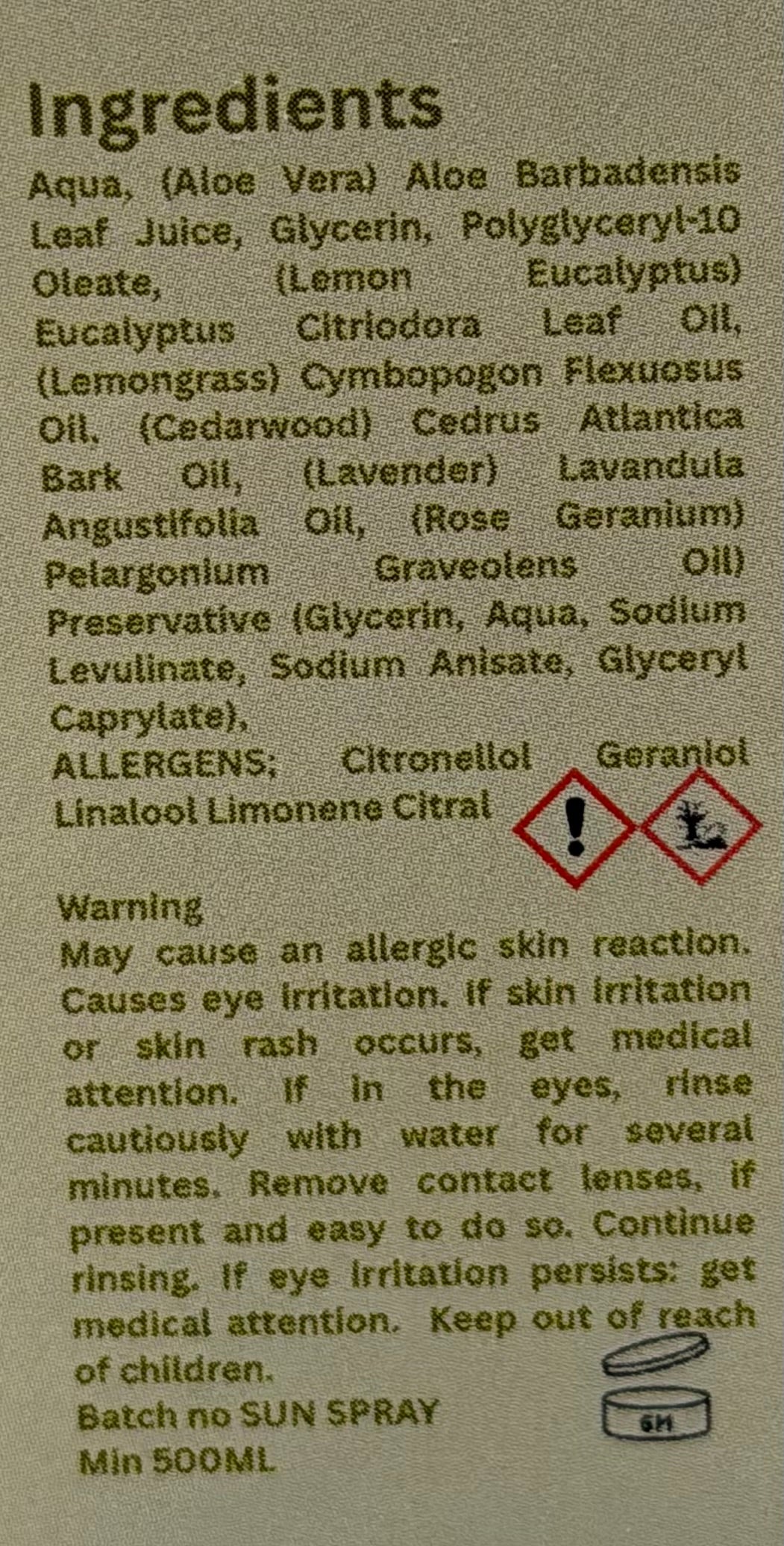 Equine Handmade Vegan Stay Away Summer Spray