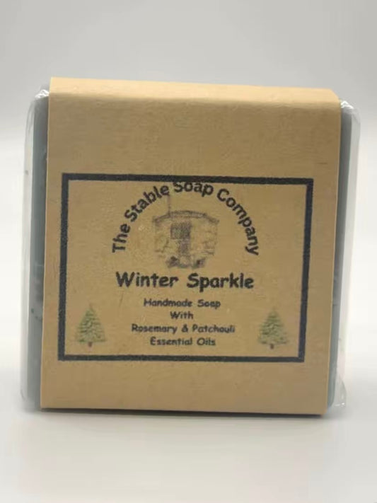 Winter Sparkle Vegan handmade Guest Soap