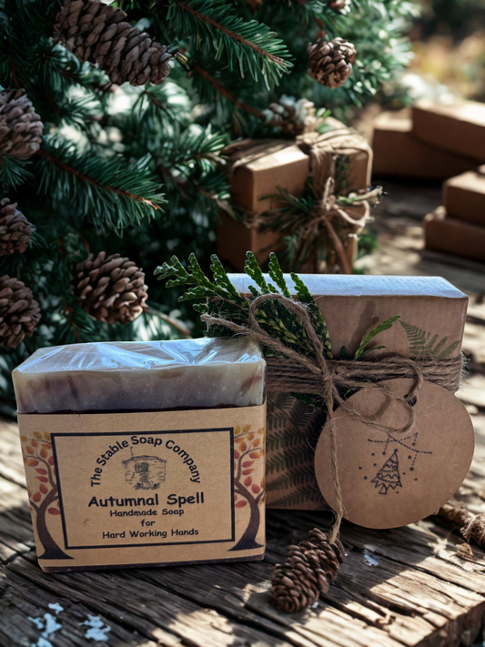 Small Christmas Gift Box with Autumnal Spell Handmade Soap