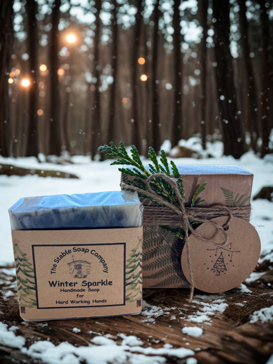Small Gift Box with Winter Sparkle Handmade Soap