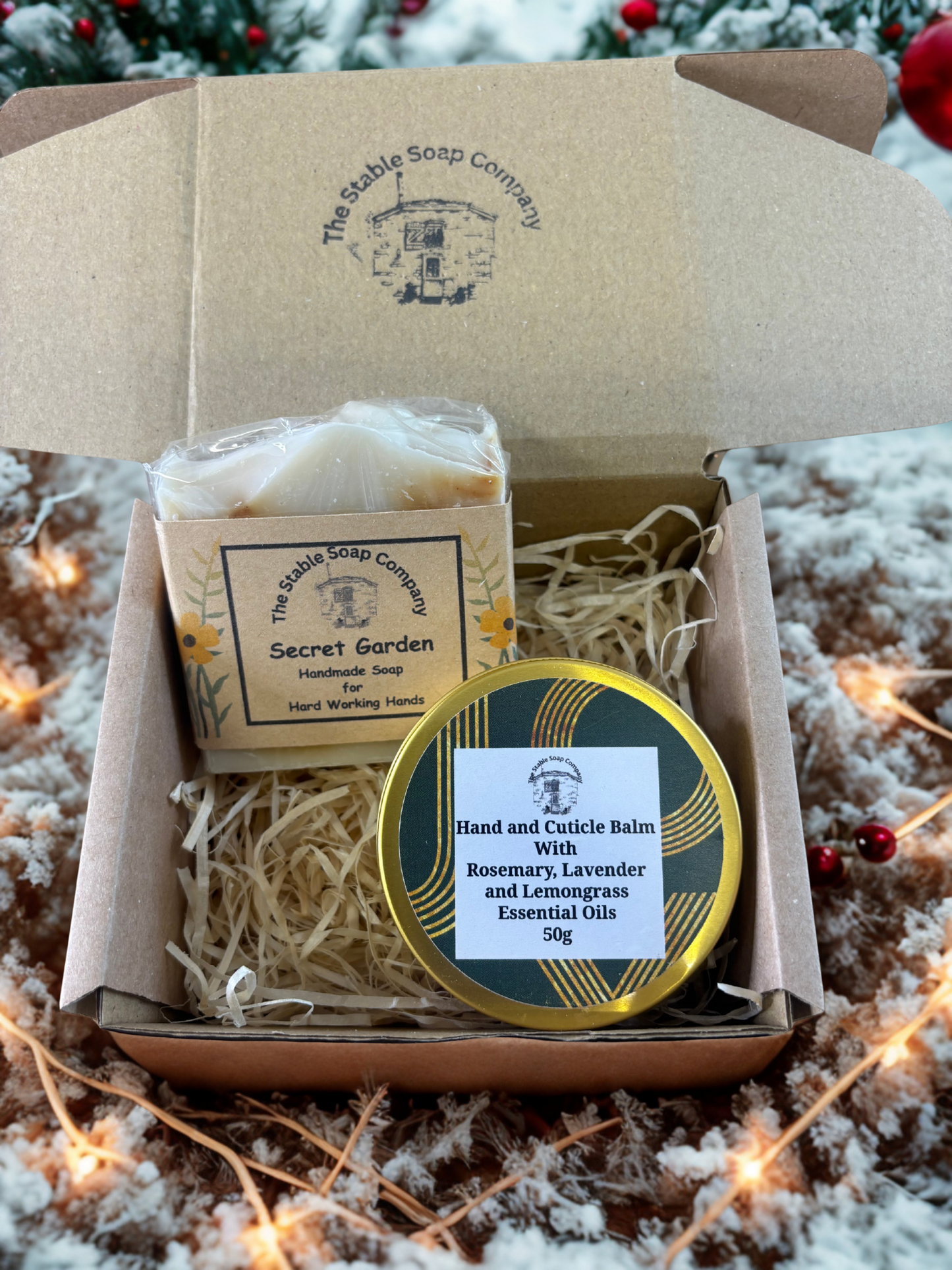 Handmade Soap and Hand and Cuticle Balm Christmas Gift Box